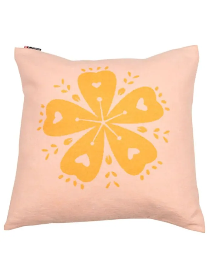 Kissenhülle "Silvretta- Blumen" in Rosa/ Orange