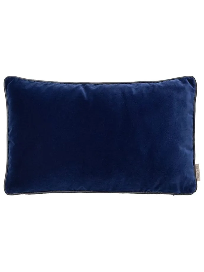 Kissenhülle "Velvet" in Dunkelblau - (L)50 x (B)30 cm