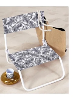 Klappstuhl "Chaise" in Schwarz/ Weiß - (B)52 x (H)37 x (T)50,5 cm