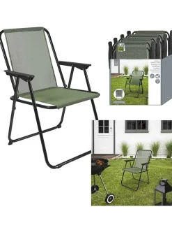 Klappstuhl ''Pliante'' in Khaki - (B)51 x (H)75 x (T)60 cm