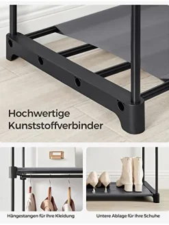 Kleiderschrank in Grau - (B)140 x (H)174 x (T)43 cm