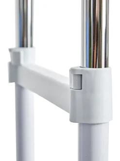 Kleiderständer in Chrom/ Weiß - (B)134 x (H)168 x (T)44 cm