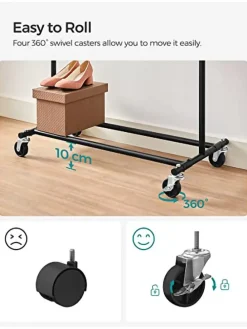 Kleiderständer in Schwarz - (B)132 x (H)160 x (T)45,5 cm