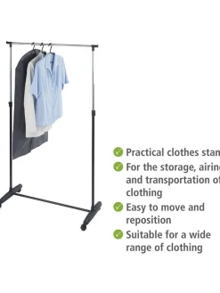 Kleiderständer in Schwarz - (B)90 x (H)170 x (T)38 cm