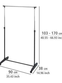 Kleiderständer in Schwarz - (B)90 x (H)170 x (T)38 cm