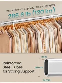 Kleiderständer in Silber - (B)111,4 x (H)162,9 x (T)45 cm