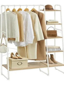 Kleiderständer in Weiß/ Beige - (B)120 x (H)160 x (T)45 cm