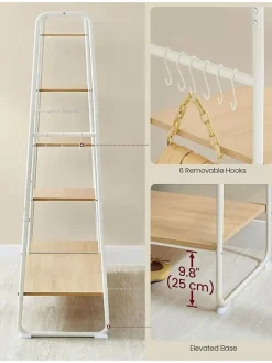 Kleiderständer in Weiß/ Beige - (B)120 x (H)160 x (T)45 cm