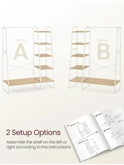 Kleiderständer in Weiß/ Beige - (B)120 x (H)160 x (T)45 cm