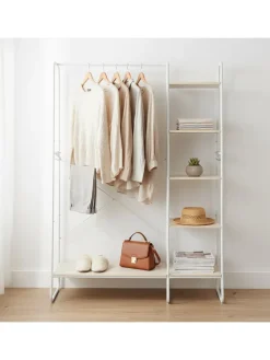 Kleiderständer in Weiß/ Natur - (B)120 x (H)160 x (T)45 cm