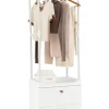 Kleiderständer mit 2 Schubladen 52 x 40 x 161 cm in Weiß