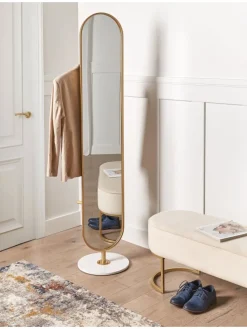 Kleiderständer MOODY in Gold/Weiß - (W) 34 x (H) 170 x (L) 34 cm
