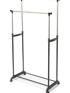 Kleiderständer "Zeph" in Schwarz/ Silber - (L)78 x (B)42 x (H)165 cm