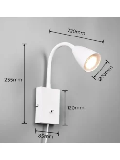 Klemmleuchte WANDA in weiß matt