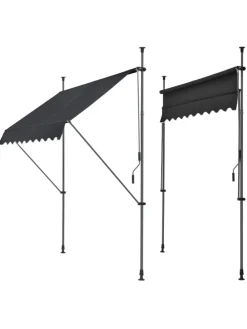 Klemmmarkise in Schwarz (B)150cm