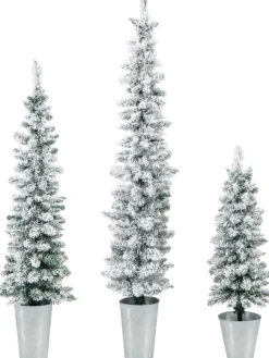 Künstliche Weihnachtsbäume 3 tlg. Set in Weiß