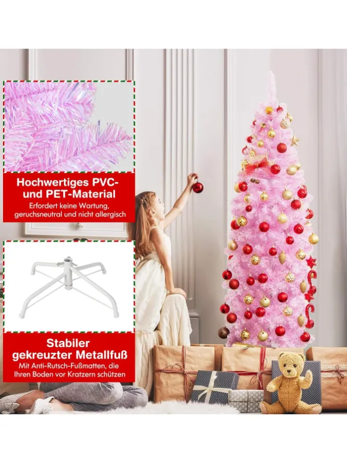 Künstlicher Weihnachtsbaum LED in Rosa