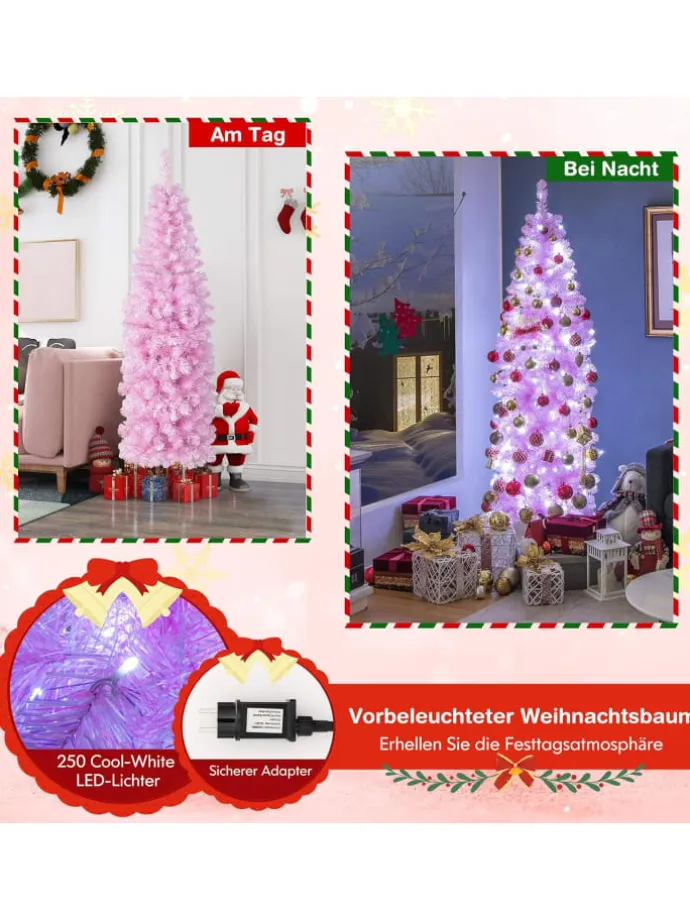 Künstlicher Weihnachtsbaum LED in Rosa