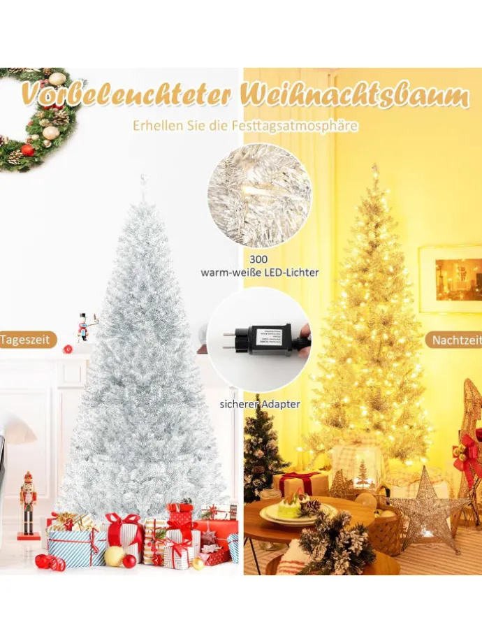 Künstlicher Weihnachtsbaum LED in Silber