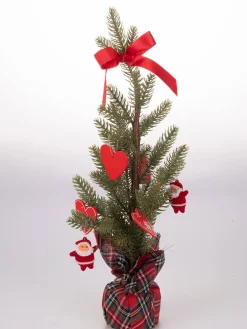 Künstlicher Weihnachtsbaum in Grün/ Rot - (H)45 cm