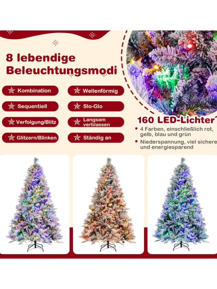 Künstlicher Weihnachtsbaum Beleuchtet in Grün