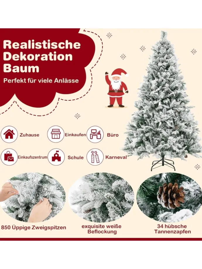 Künstlicher Weihnachtsbaum Beleuchtet in Grün