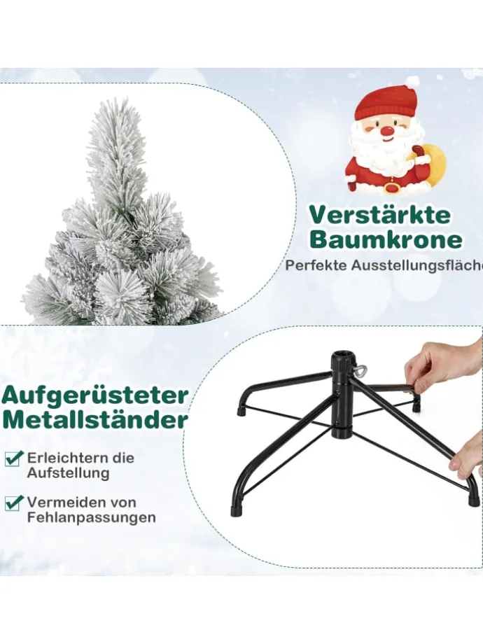 Künstlicher Weihnachtsbaum mit Beleuchtung in Grün
