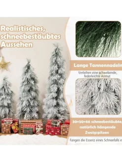 Künstlicher Weihnachtsbaum 3er Set in Weiß