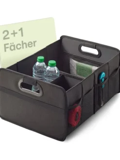 Kofferraum Organizer Faltbar – 3 Fächer mit 5 Taschen – Rutschfest