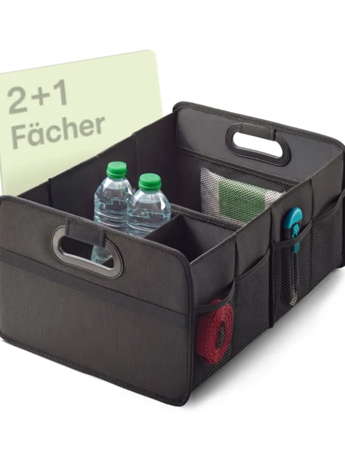 Kofferraum Organizer Faltbar – 3 Fächer mit 5 Taschen – Rutschfest