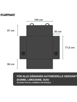 Kofferraumschutz für Hund inkl. Seiten- & Ladekantenschutz dunkelgrau