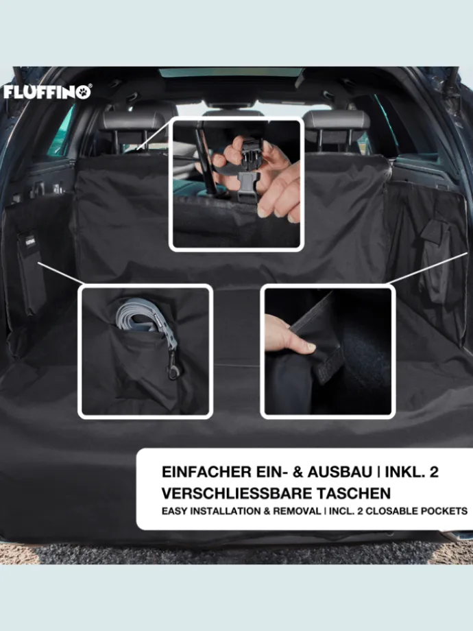 Kofferraumschutz für Hund inkl. Seiten- & Ladekantenschutz dunkelgrau