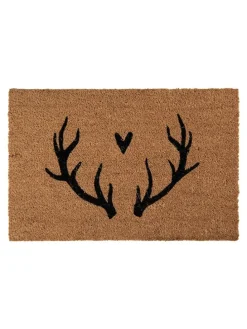 Kokos-Fußmatte in Hellbraun/ Schwarz - (L)60 x (B)40 cm