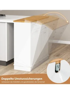 Kommode für 2x40L Mülleimer in Weiß