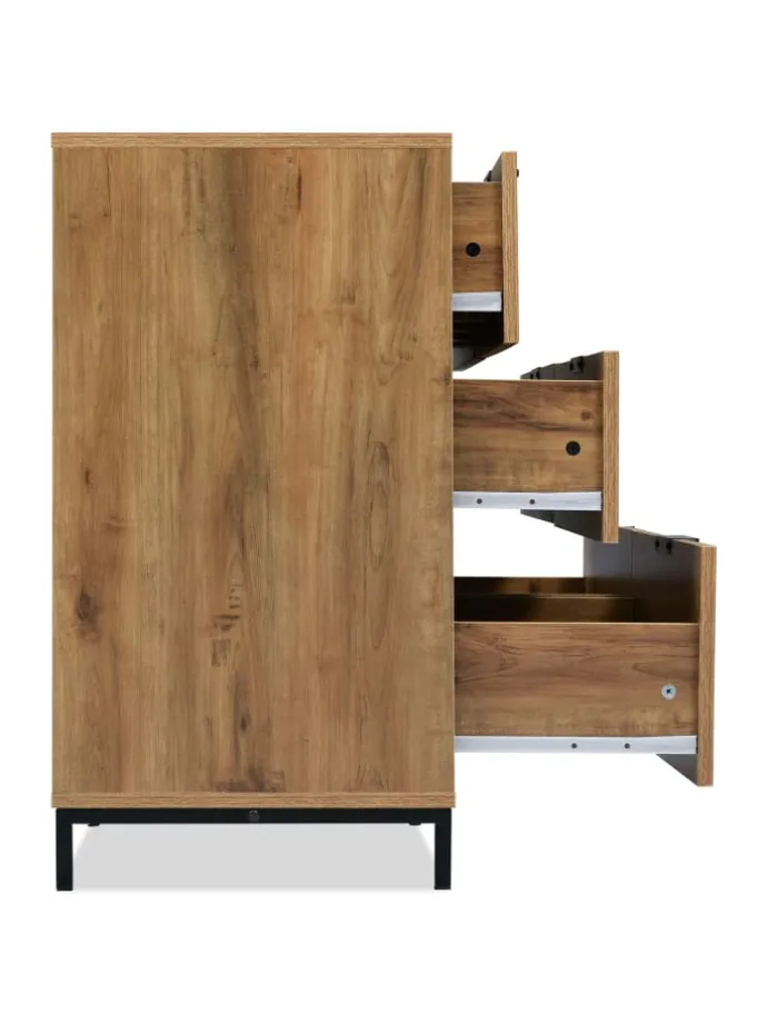 Kommode in Dunkleiche mit 6 Schubladen, 120x40x76 cm