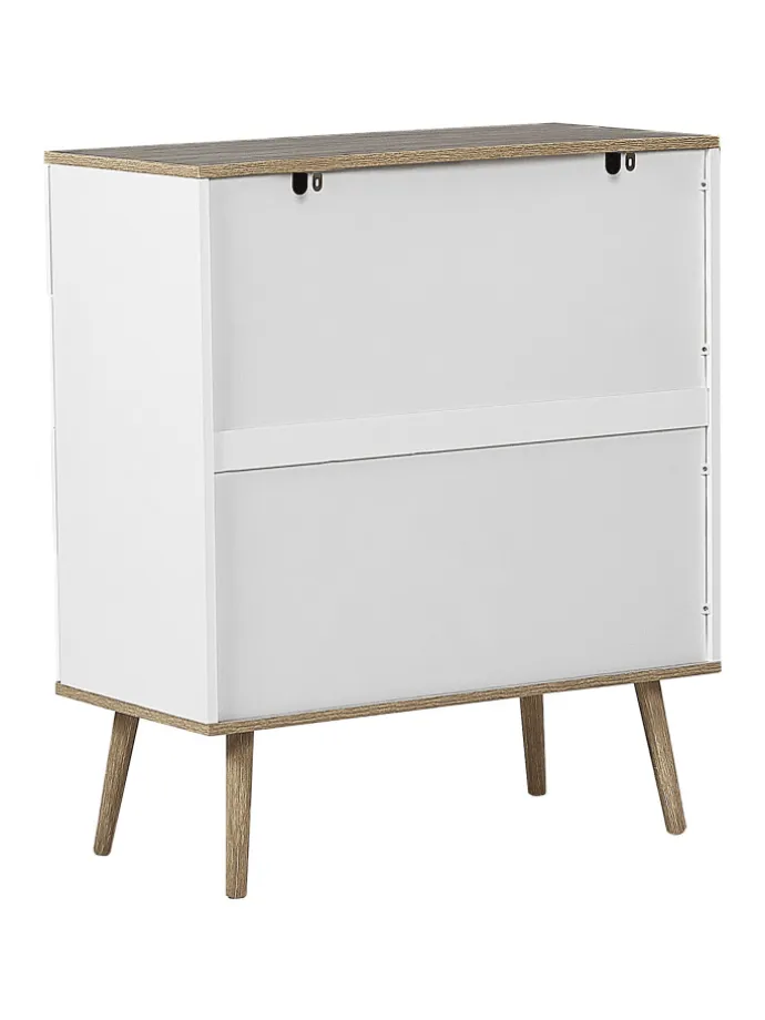 Kommode WALPI in Weiß/Braun - (W) 79 x (H) 93 x (L) 40 cm