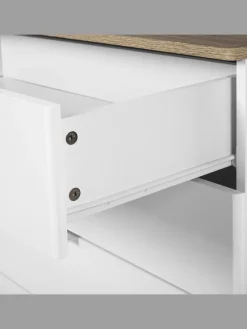 Kommode WALPI in Weiß/Braun - (W) 79 x (H) 93 x (L) 40 cm