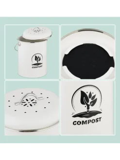 Komposteimer in Weiß - 5,5 Liter