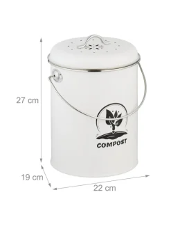 Komposteimer in Weiß - 5,5 Liter