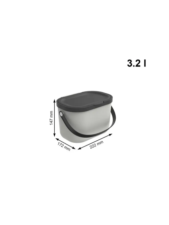 Komposteimer mit Hängevorrichtung 3.2 l ALBULA in Mistelweiß
