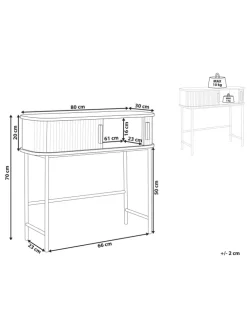 Konsolentisch BRADLEY in Braun/Schwarz - (W) 80 x (H) 70 x (L) 30 cm
