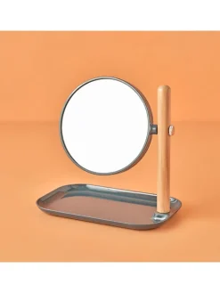 Kosmetikspiegel in Blau - (B)22 x (H)23 x (T)14 cm