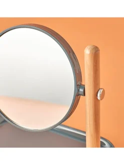 Kosmetikspiegel in Blau - (B)22 x (H)23 x (T)14 cm