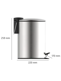 Kosmetik-Treteimer in Chrom - 3 l