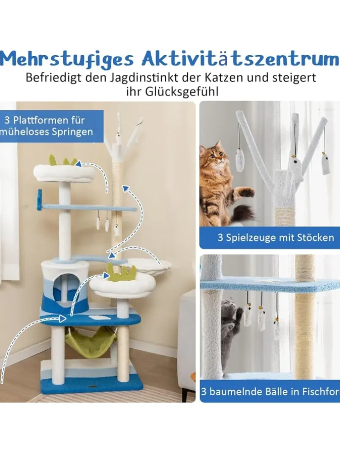 Kratzbaum 165cm in Blau