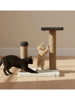 Kratzbaum "Else" in Anthrazit/ Weiß - (B)33 x (H)44 x (T)28 cm