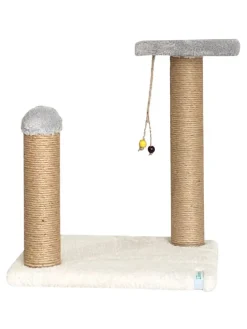 Kratzbaum "Else" in Grau/ Creme - (B)33 x (H)44 x (T)28 cm