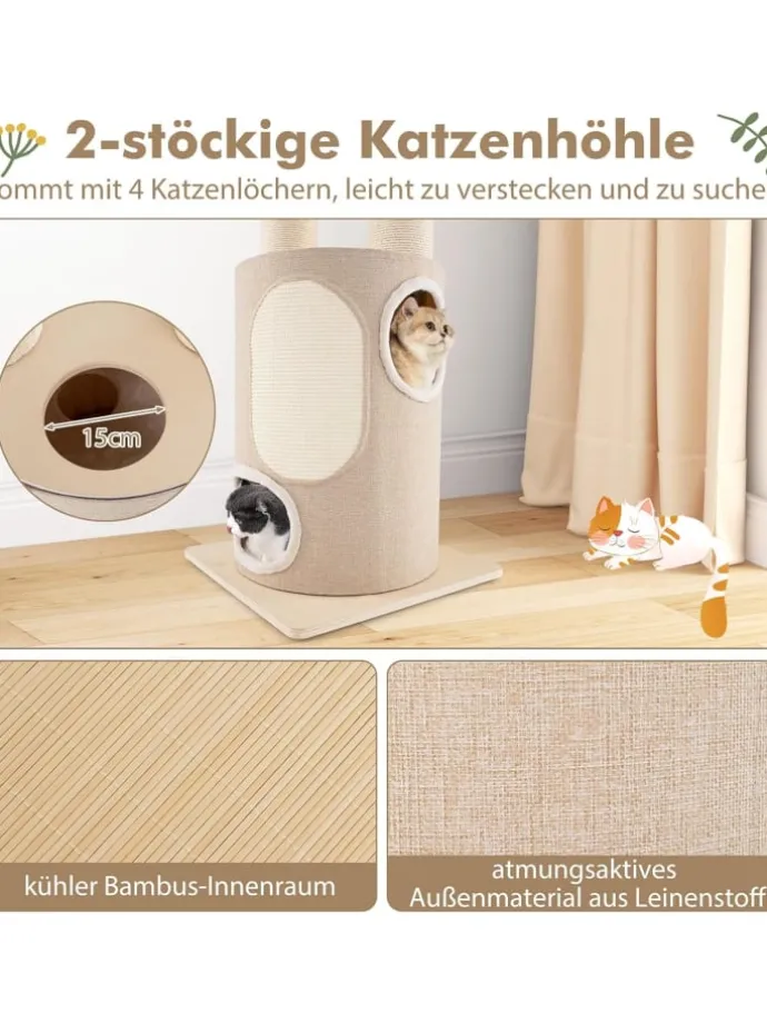 Kratzbaum Groß 187 cm in Beige