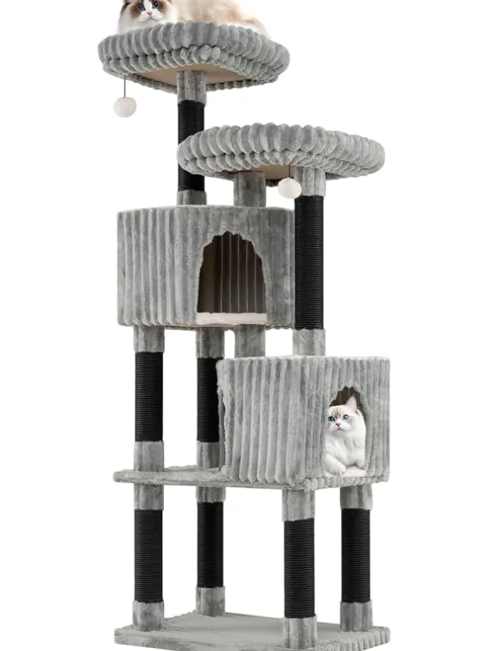 Kratzbaum Groß 156 cm in Grau