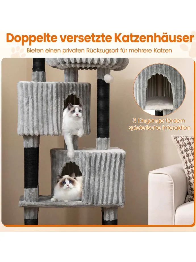 Kratzbaum Groß 156 cm in Grau